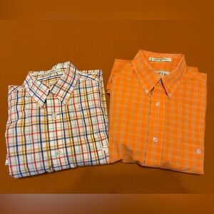 Lot of 2 Orvis Men’s Cotton Button-Up Shirts Size Medium